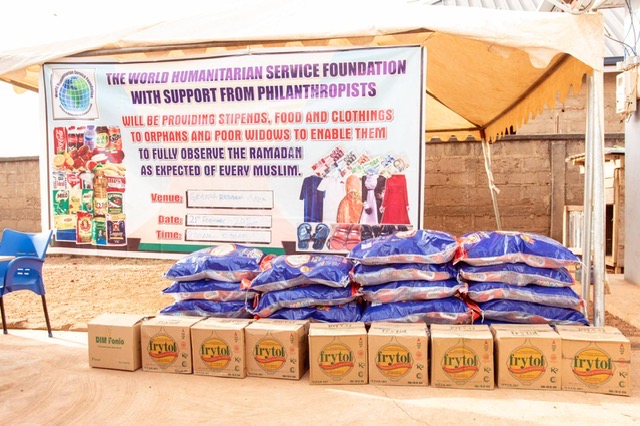 Food, oil and provisions prepared for distribution to orphans and widows