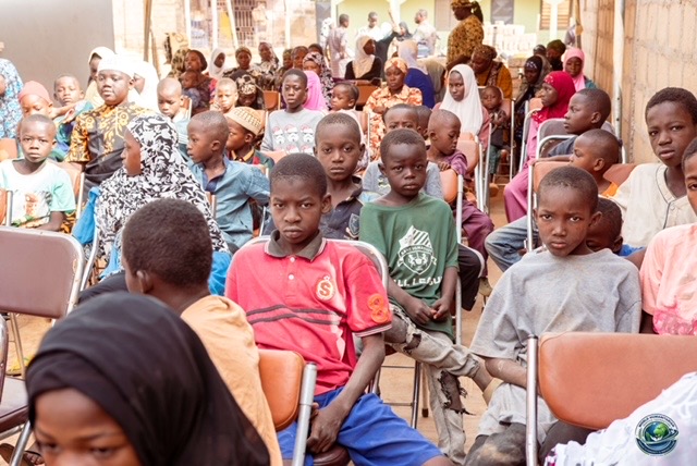Young boys gathered for the WHSF outreach program