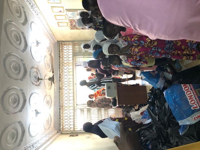 Beneficiaries lining up to receive support packages